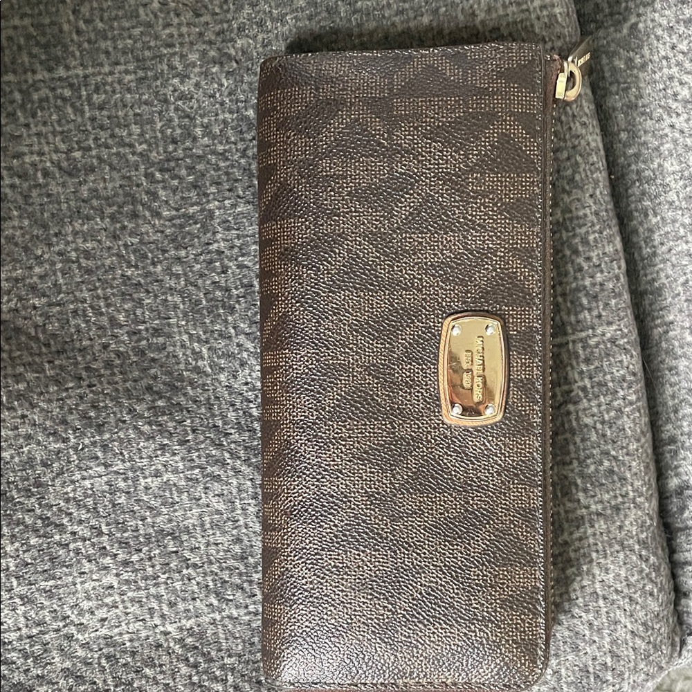 Michael Kors Dark Brown Zip-Around Wallet